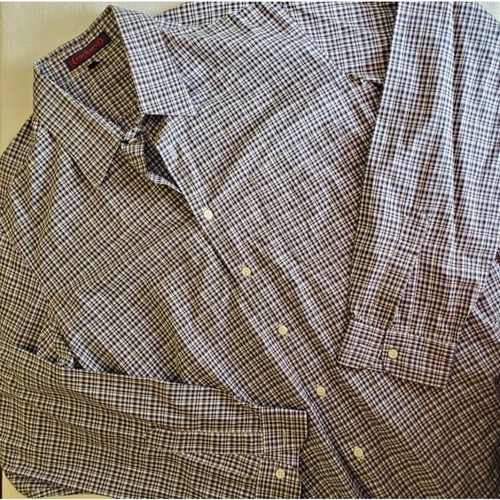 Vintage Cacharel L 16.5 Made in France Plaid Men's